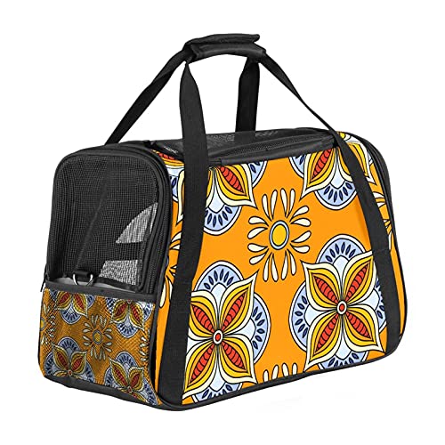 MEITD Aerolínea aprobada portátil Pet Carrier para perros gatos Comfort Travel Bag Retro Tótem