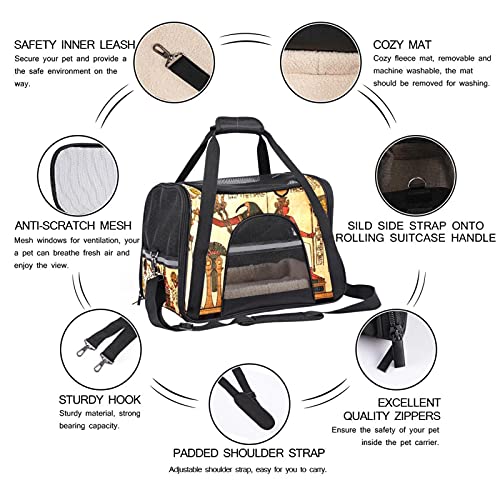 MEITD Portador para gatos, bolsa portador portátil para mascotas, portador de gato con felpa, bolsa de transporte para perros pequeños y antiguos Egipto