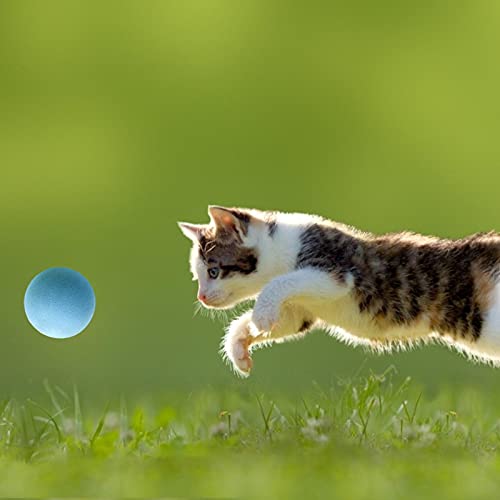 mementoy 3 bolas de juguete interactivas para gato, hierba gatera rellenable, simulan animales sonidos reales (pájaro/rana/cricket)