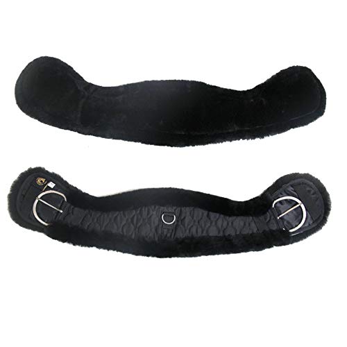 Merauno® Cinturón de lana de cordero Western para silla de montar, de lana de cordero merino de calidad, forma anatómica cóncava, Color: natural, negro, marrón, antracita