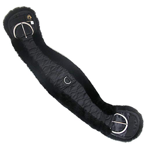 Merauno® Cinturón de lana de cordero Western para silla de montar, de lana de cordero merino de calidad, forma anatómica cóncava, Color: natural, negro, marrón, antracita