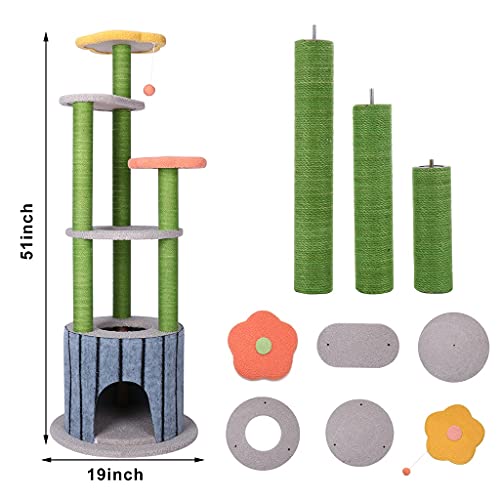 MGRECK Marco de Escalada para Gatos con Poste para rascar, Juguetes Divertidos para Gatos, Torre de árbol para Gatos, Muebles de protección contra Saltos, casa para Gatos, Gatitos y Mascotas