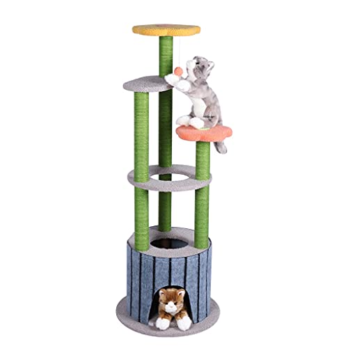 MGRECK Marco de Escalada para Gatos con Poste para rascar, Juguetes Divertidos para Gatos, Torre de árbol para Gatos, Muebles de protección contra Saltos, casa para Gatos, Gatitos y Mascotas