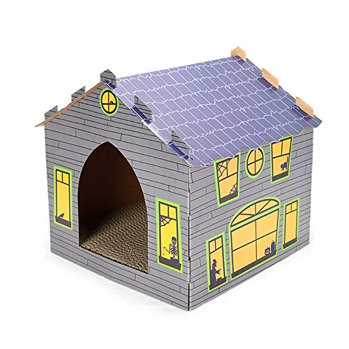 MHBY Cama para Mascotas, Alfombrilla para Nido de rascado para Gatos Caja de Caja corrugada Mejor Gatito Comodidad Interior Nueva Cama y Alfombrilla para Gatos de Clase Alta