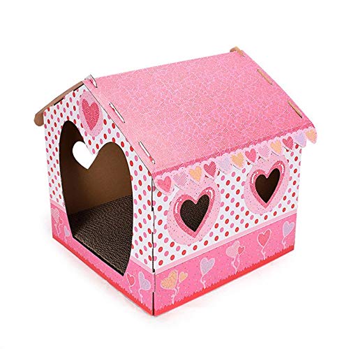 MHBY Cama para Mascotas, Alfombrilla para Nido de rascado para Gatos Caja de Caja corrugada Mejor Gatito Comodidad Interior Nueva Cama y Alfombrilla para Gatos de Clase Alta