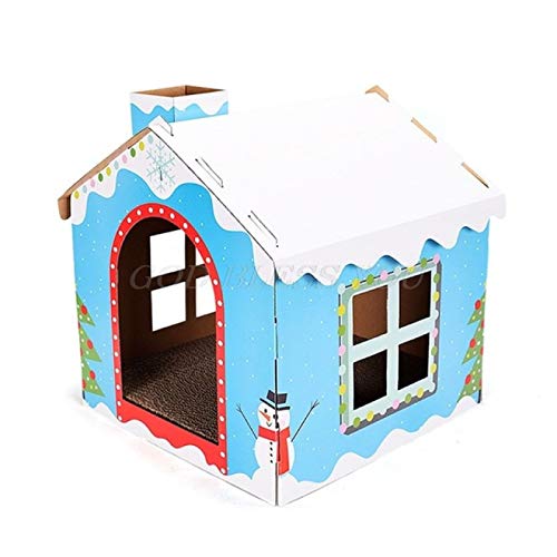 MHBY Cama para Mascotas, Alfombrilla para Nido de rascado para Gatos Caja de Caja corrugada Mejor Gatito Comodidad Interior Nueva Cama y Alfombrilla para Gatos de Clase Alta