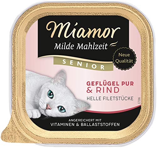 Miamor Comida Suave Senior - Aves de Corral Pura y Vacuno, 16 x 100 g