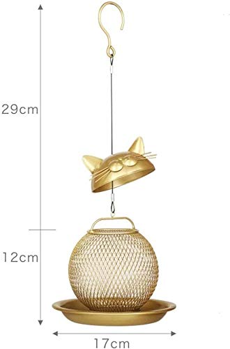 MIAOMSI Vintage Golden Gato Forma Duradera Colgante de Aves Salvajes Aleatorio de pájaro jardín al Aire Libre Regalos para la Navidad de Acción de Gracias