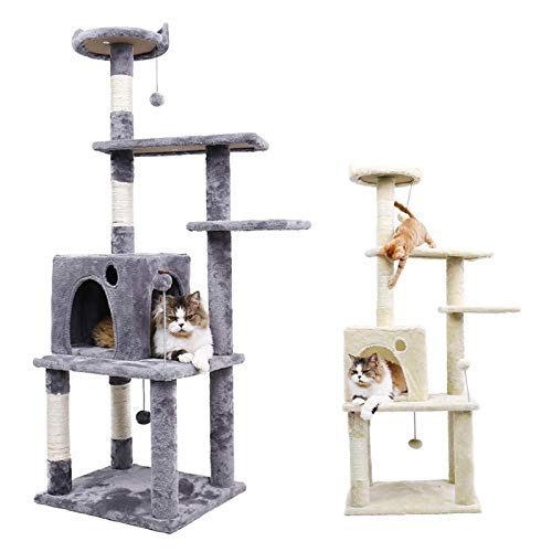 Miaow house Big Cat Tree Tower Condo Furniture Scratch Post Cat Gating Juguete de Salto con Escalera para Gatitos Casa de Mascotas Play Cat Scratch Post
