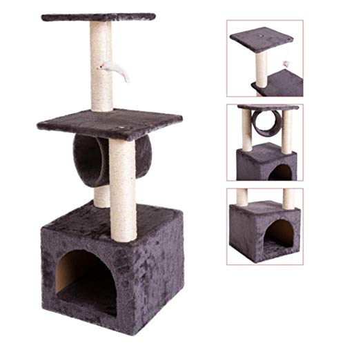 Miaow house Gatito Gatito Ascenso Juguete Mascota rasguño Post Juguete sólido sisal Cuerda Felpa Gato trepar árboles Gato Juguete Mascota Gato Torre Escalada Marco casero Gato árbol casa
