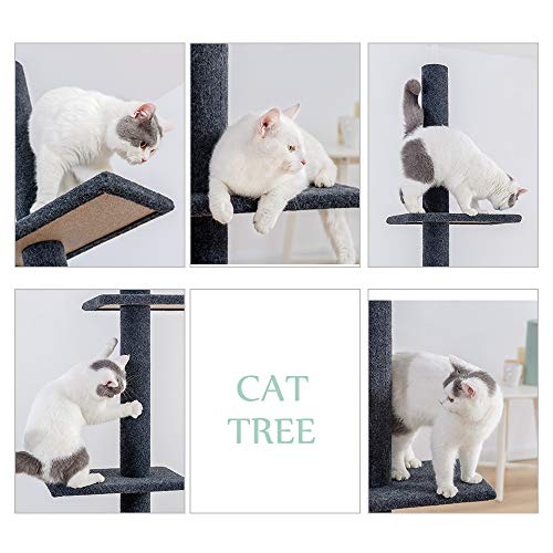 Mibee 95-113inch Pet Cat Tree Pet Tree para Gatos Cat Tower Cat Activity Tree para Gatitos Pet House Play