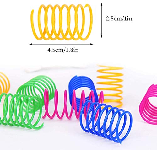 MICOKA Juguete de resorte para gatos (60 unidades), juguetes para gatos y gatitos de plástico en espiral para swatting, morder, caza y juego saludable activo (color al azar)
