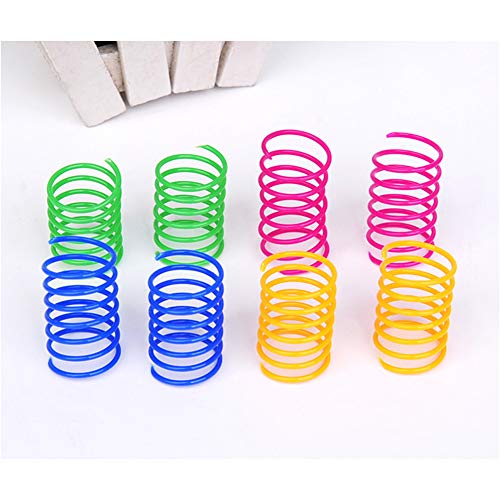 MICOKA Juguete de resorte para gatos (60 unidades), juguetes para gatos y gatitos de plástico en espiral para swatting, morder, caza y juego saludable activo (color al azar)