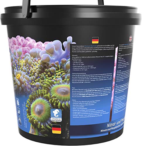 MICROBE-LIFT Premium Reef Salt - Sal Marina Apta para acuarios de Agua Salada, Ideal para el Cuidado de corales y Peces, White, 10 kg