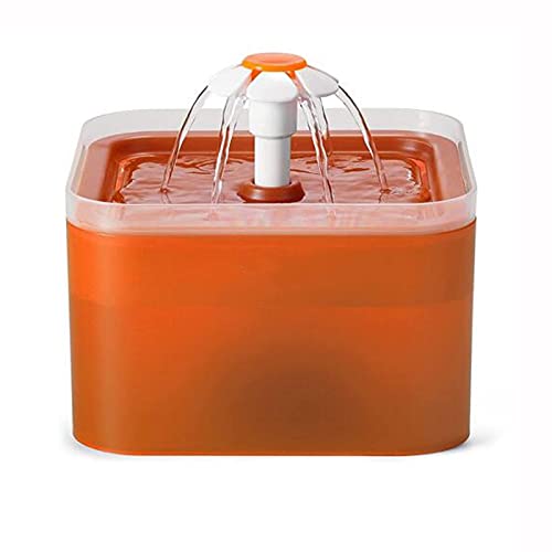 Milkvetch Bebedero para Gatos Ultra Silencioso con Filtro Fuente de Agua AutomáTica para Mascotas para Gatos y Perros PequeeOs Naranja
