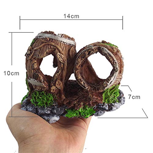 Milopon Adorno de Acuario Resina Forma De Barril De Creativa decoración Accesorios para Pez Depósito Paisaje Tank Aquarium