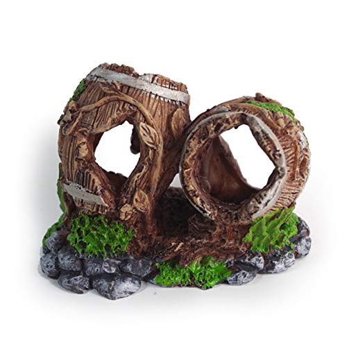 Milopon Adorno de Acuario Resina Forma De Barril De Creativa decoración Accesorios para Pez Depósito Paisaje Tank Aquarium