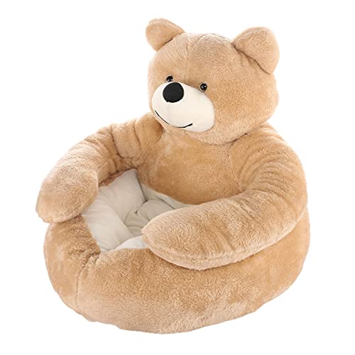 MIMERA Cama de Felpa para Gatos y Perros, cómoda y Suave Cama para Dormir para Mascotas, Alfombrilla para Gatos con Forma de Abrazo de Oso, Lavable a máquina, Antideslizante, Cama para Perros