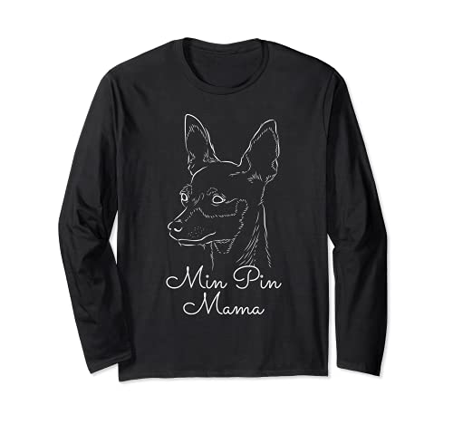 Min Pin Mama Dog Dueño Pinscher miniatura Mini pincher Manga Larga