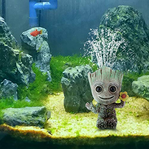 Mini árbol forma de acuario tanque de peces Groot decoración de la bomba de oxígeno bomba de aire bomba de aire bomba de accionamiento tanque de peces juguete decoración de acuario (pollo)