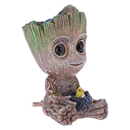 Mini árbol forma de acuario tanque de peces Groot decoración de la bomba de oxígeno bomba de aire bomba de aire bomba de accionamiento tanque de peces juguete decoración de acuario (pollo)