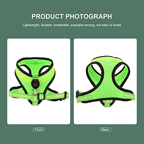 minkissy Chaleco de Perro con Luz Arnés de Perro LED USB Recargable Verde Luminoso Arnés de Perro Cuello de Cuello Mascotas de Noche Accesorio para Caminar para Pequeños Perros Grandes