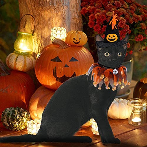 Miotlsy Disfraz De Halloween Para Mascota,Babero Para 2Halloween Campana Para Vestido De, 1 Halloween De Gorro Y 1 Babero Mascota, Gatos Y Perros Pequeños Y Medianos Ser Aplicable