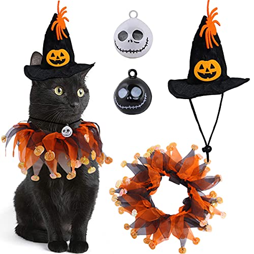 Miotlsy Disfraz De Halloween Para Mascota,Babero Para 2Halloween Campana Para Vestido De, 1 Halloween De Gorro Y 1 Babero Mascota, Gatos Y Perros Pequeños Y Medianos Ser Aplicable
