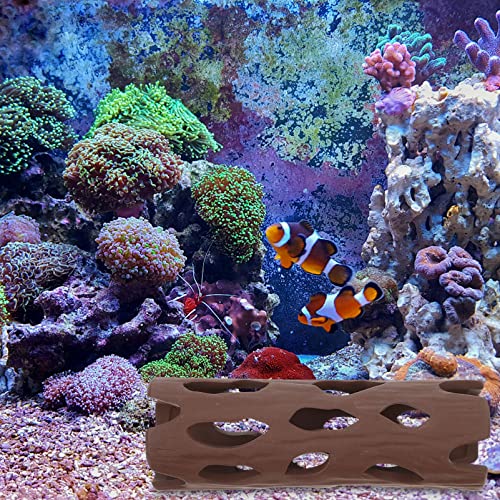 Mipcase Acuario Cueva de Cerámica Decoración de Cerámica Cueva Cueva Cría Cueva Refugio Ocultar Manchas de Pez Tanque Decoración Adorno para Camarones Cangrejos Betta Pescado Café