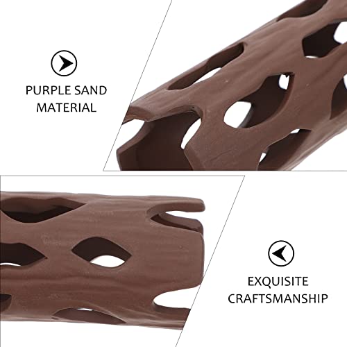 Mipcase Acuario Cueva de Cerámica Decoración de Cerámica Cueva Cueva Cría Cueva Refugio Ocultar Manchas de Pez Tanque Decoración Adorno para Camarones Cangrejos Betta Pescado Café