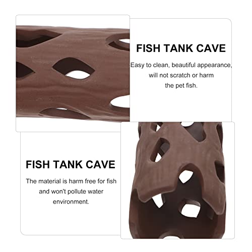 Mipcase Acuario Cueva de Cerámica Decoración de Cerámica Cueva Cueva Cría Cueva Refugio Ocultar Manchas de Pez Tanque Decoración Adorno para Camarones Cangrejos Betta Pescado Café