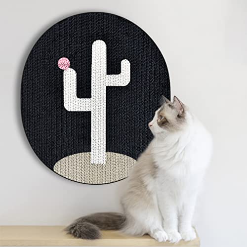 Mipcase Cat Rasguño Mat SISAL Cuerda Cactus Patrón Cat Scratching Play Suelo Cat Mat Mat Nest Bed Bed Pet Glaw Pad Toys Interactive para Perros Cat Pet Aleatory Color