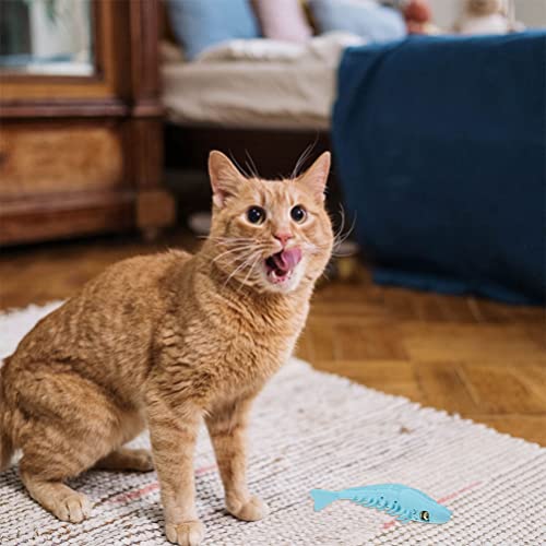 Mipcase Duradera Masticar Goma Dura Cuidado Dental Gato de Juguete 1 Juego de Cepillo de Dientes Gato de Juguete Hierba Gatera Gatito Juguete Interactivo para El Cepillo de Dientes Azul