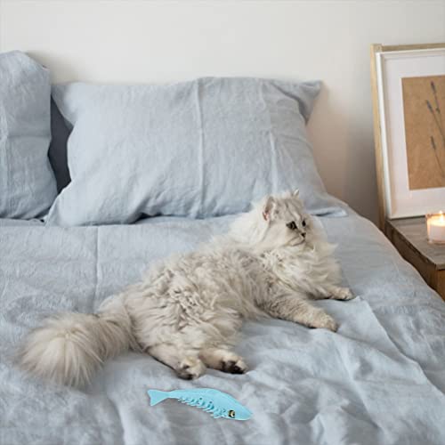 Mipcase Duradera Masticar Goma Dura Cuidado Dental Gato de Juguete 1 Juego de Cepillo de Dientes Gato de Juguete Hierba Gatera Gatito Juguete Interactivo para El Cepillo de Dientes Azul