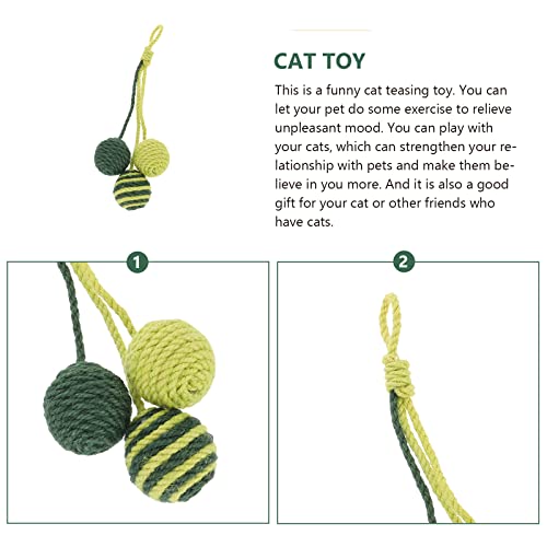 Mipcase Gato burlas de cáñamo Bolas de cáñamo con Gato de Juguete de la Varita interactiva para Accesorio para Mascotas