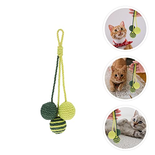 Mipcase Gato burlas de cáñamo Bolas de cáñamo con Gato de Juguete de la Varita interactiva para Accesorio para Mascotas