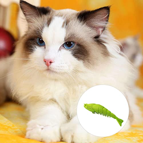 Mipcase Gato Cepillo de Dientes Catnip Juguete Duradero Silicona Cangrejo en Forma de Juguete Gato Gato Dental Cuidado del Cepillo de Dientes Interactivo para Mascotas Gatito Gato Claro