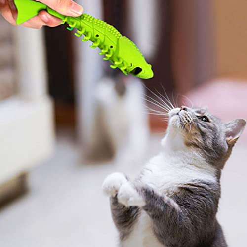 Mipcase Gato Cepillo de Dientes Catnip Juguete Duradero Silicona Cangrejo en Forma de Juguete Gato Gato Dental Cuidado del Cepillo de Dientes Interactivo para Mascotas Gatito Gato Claro