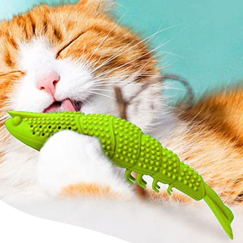 Mipcase Gato Cepillo de Dientes Catnip Juguete Duradero Silicona Cangrejo en Forma de Juguete Gato Gato Dental Cuidado del Cepillo de Dientes Interactivo para Mascotas Gatito Gato Claro