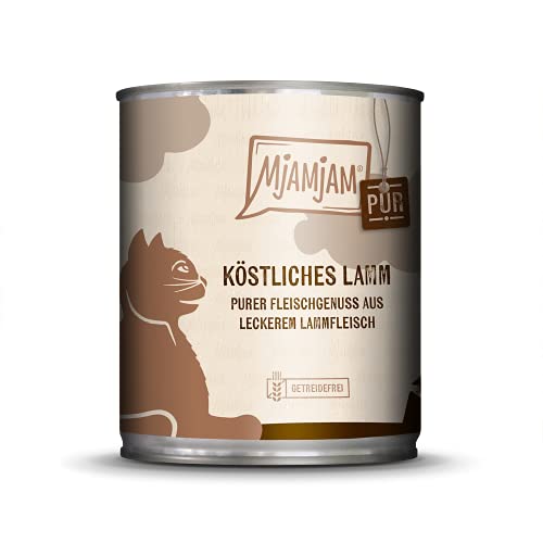 MjAMjAM - Pienso acuoso para Gatos - Delicioso Cordero Puro - Sin Cereales - 6 x 800 g