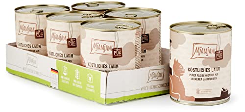 MjAMjAM - Pienso acuoso para Gatos - Delicioso Cordero Puro - Sin Cereales - 6 x 800 g