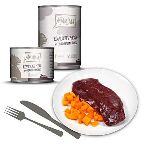 MjAMjAM - Pienso acuoso para Gatos - Exquisita Ternera y Sabroso Pavo sobre delicadas Zanahorias - Sin Cereales - 6 x 800 g
