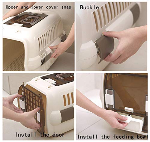 MK al aire libre, coche, caja de aire del animal doméstico del envío del aire / el portador casero del animal doméstico del descuento, jaula animal Puerta de bloqueo del perro del gato del perro (L)