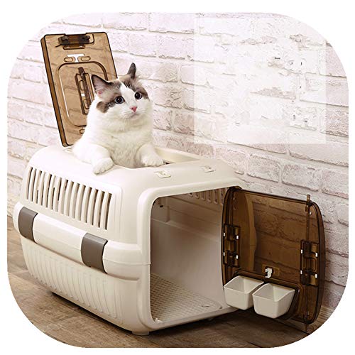 MK al aire libre, coche, caja de aire del animal doméstico del envío del aire / el portador casero del animal doméstico del descuento, jaula animal Puerta de bloqueo del perro del gato del perro (L)