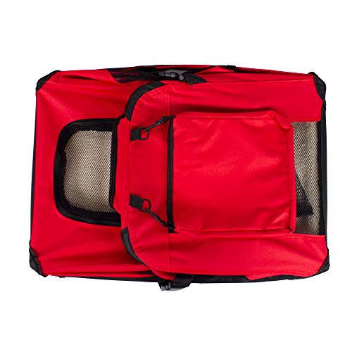 Mobiclinic, Balú, Transportín para Mascotas, Transportín para Perros, Gatos, Conejos, cobayas, Transportín Portátil y Transpirable, Talla S, Soporta 8 kg, 50x34x36 cm, Plegable, Rojo