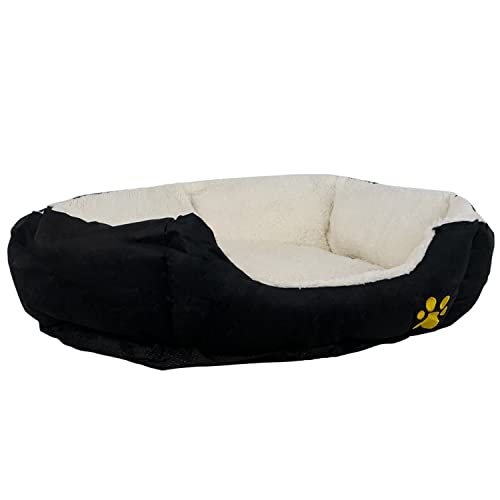 Mobiclinic, Pluto, Cama para Mascotas, Cama para Perros y Gatos, Varios tamaños Disponibles, Cojín para Mascotas, Cómoda y Agradable, Lavable a máquina, Negro