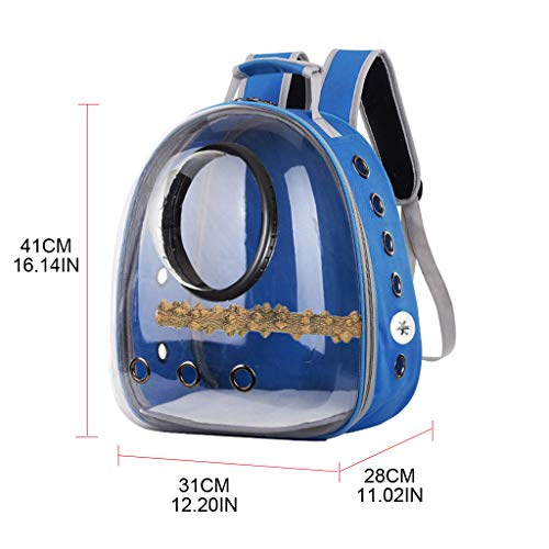 Mochila para pájaros, Jaula para pájaros de Viaje Transparente y Transpirable con Soporte para Percha para Loros, Bolsa de Viaje para pájaros, Colores Opcionales