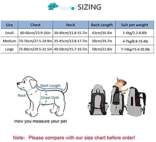 Mochila portadora para perros pequeños y medianos, bolsa de mochila Comfort Mochila con tapa abierta, malla lateral transpirable para viajes, aventuras de senderismo, acampar al aire libre,Gray,M