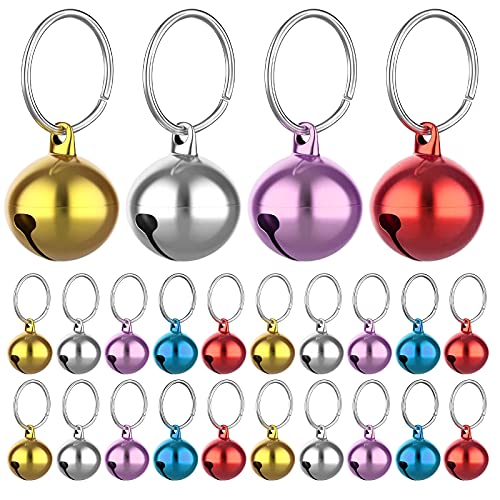 Molain 24 paquetes de campanas de gato para collar de gato y perro, colgante de mascota gato y perro campana colgante accesorios (color mezclado)