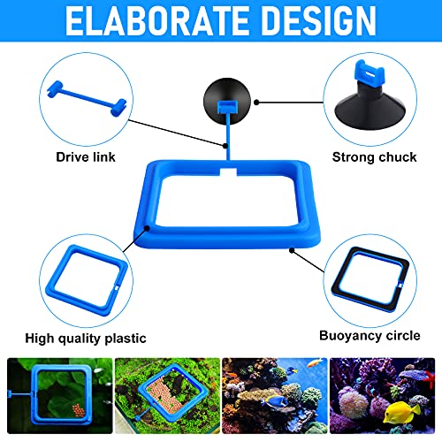 Molain Anillo de alimentación de peces, 2 piezas alimentador de peces acuario peces tortuga tanque accesorios alimentador círculo para Guppy, Bettas, pez dorado, tortuga